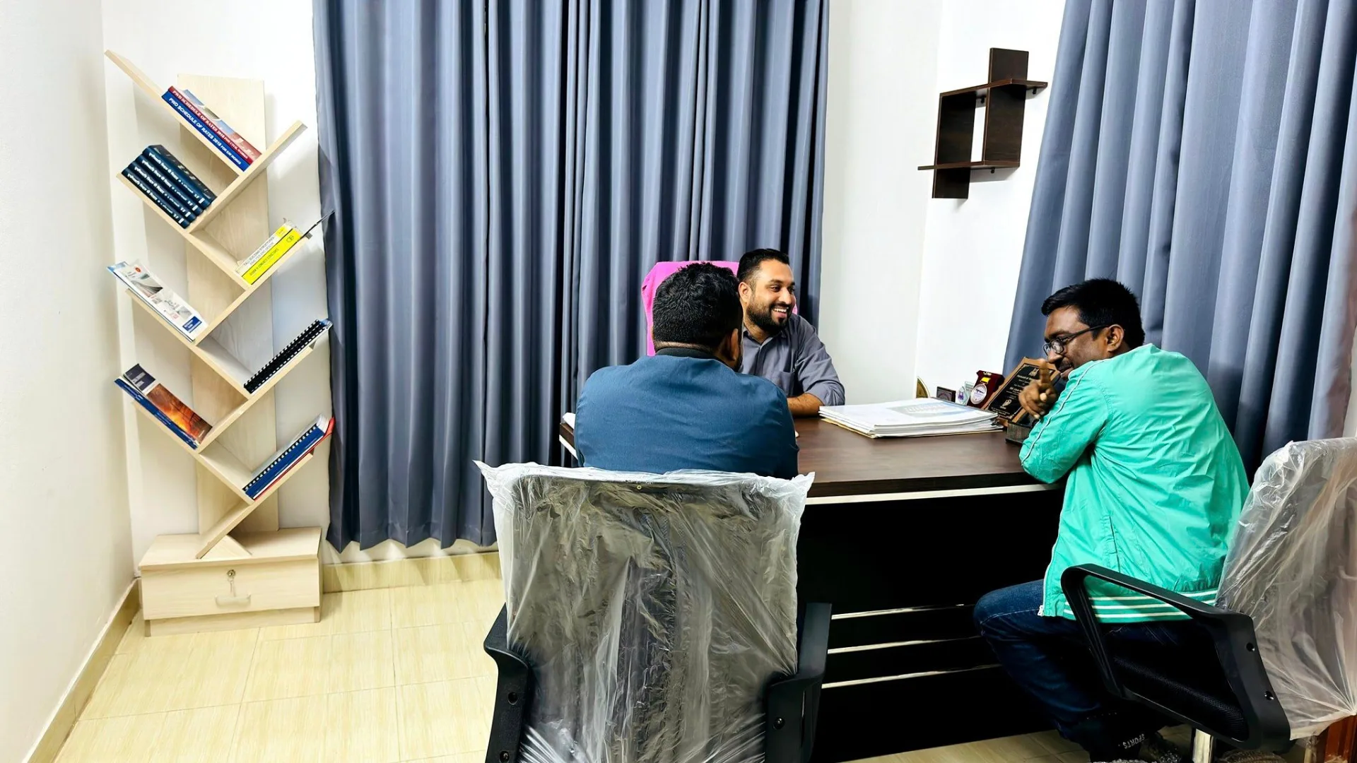 An ABESL engineer meeting a client